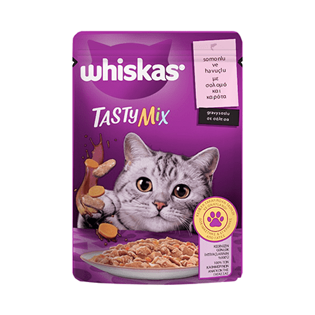 WHİSKAS TASTY MİX SOMONLU&HAVUÇLU 85GR*28